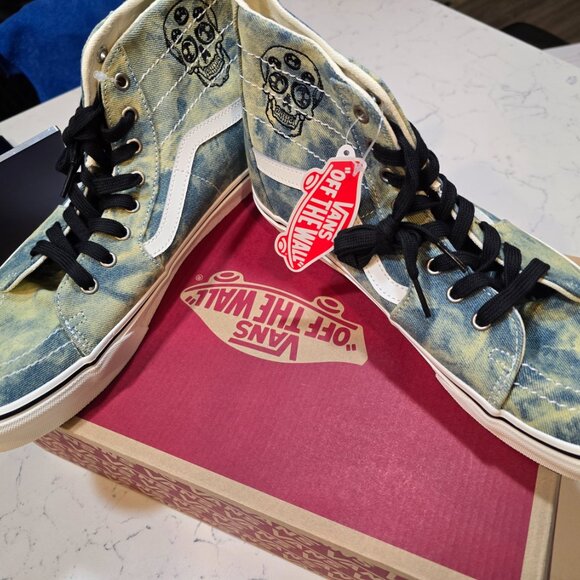 Vans Sk8-Hi Tapered Olive Denim Embroidery Skull Men's Size 12 BRAND NEW - Picture 2 of 12